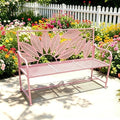 Metal Outdoor Garden Bench, 42.5" 2-3 Seater Patio Bench by Unknown
