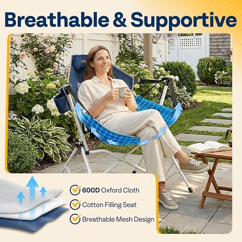 VIVOHOME Reclining Hammock Camping Chair, Portable Rocker Chair - Image 4