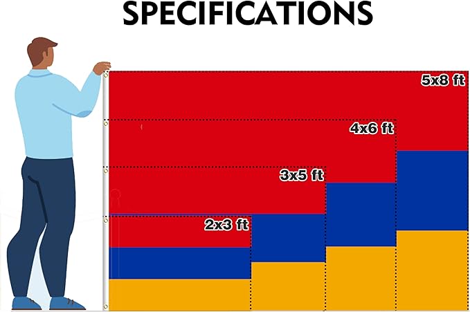 Armenia Flag 2x3FT Armenian National Polyester Flag With 2 Grommets For Patriotic Armenian Themed Festival Events Party Decoration(Armenia, 2x3FT)