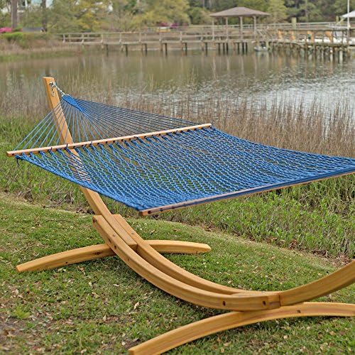Original Pawleys Island Deluxe Coastal Blue DuraCord Rope Hammock – 13 ft. x 65 - Image 2