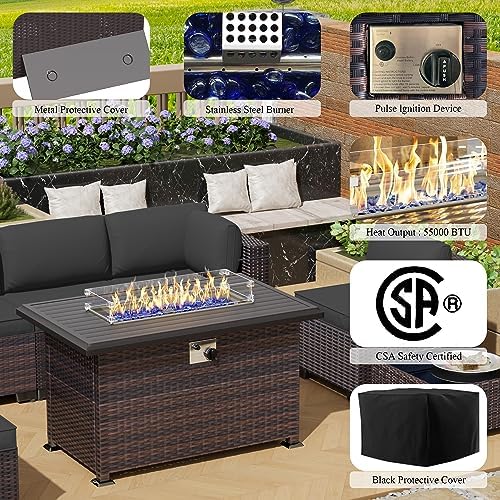 10 Pieces Outdoor Patio Furniture Set, Outdoor Sectional Furniture - Image 5