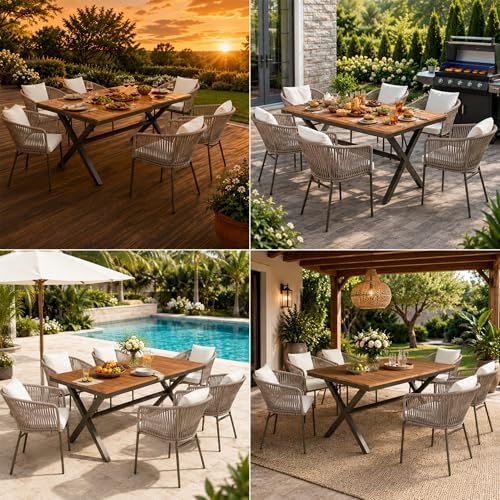 7-Piece Patio Dining Set for 6, Outdoor Patio Furniture Set - Image 2