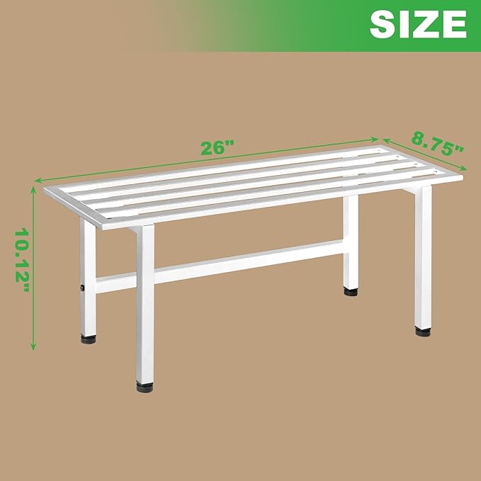 2 Pack Metal Plant Stand Outdoor Plant Shelf Indoor,1 Tier Heavy Duty Plant Stands for Multiple Plants,26" L x 10.12" H x 8.75" W,White