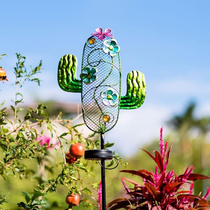 dreamysoul Solar Garden Lights, Outdoor Solar Cactus Lights Stake Waterproof for Garden Patio Yard Pathway Decoration