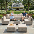 Outdoor PE Wicker Rattan Modular Patio Sectional Sofa Set by Sweecci