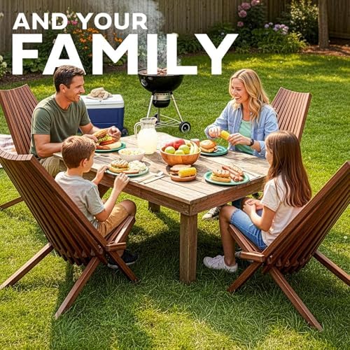2-Pack Wooden Folding Tamarack Chair, Low Profile Outdoor Lounge - Image 6