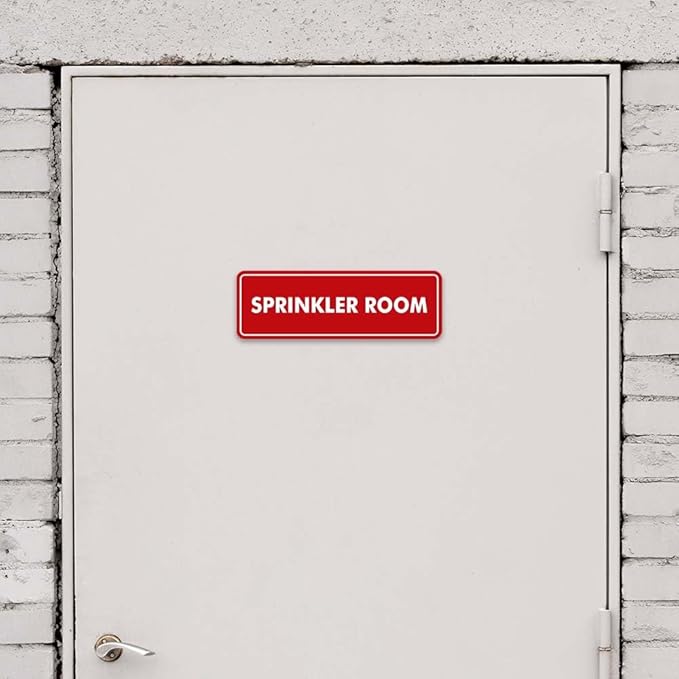 Signs ByLITA Standard Sprinkler Room Sign (Walnut) - Large 2 Pack