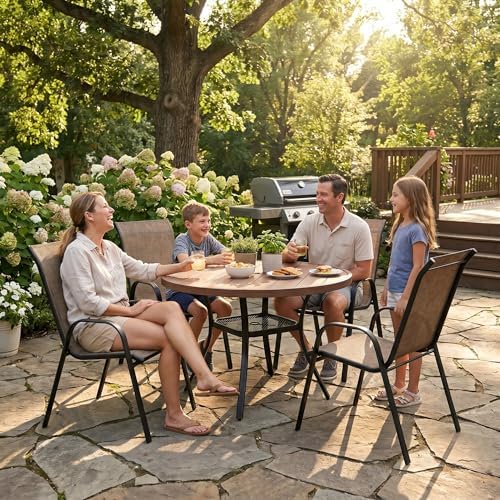 VICLLAX Metal Outdoor Dining Table - Image 6