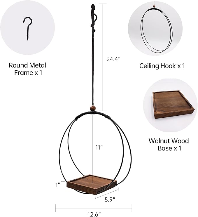 Hanging Planter for Indoor Plants - Outdoor Plant Hanger, Mid Century Metal Plant Hanger, Plant Hanger Indoor Conner Ceiling, Gift for Mom, Plant Lovers, Housewarming