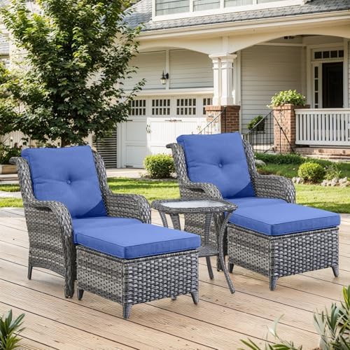 Outdoor Wicker Furniture 5 Pieces Patio Furniture Set Patio Chairs by Belord