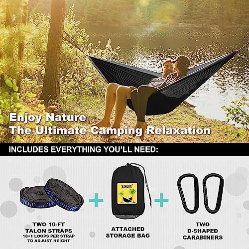 SZHLUX Camping Hammock Double & Single Portable Hammocks - Image 3