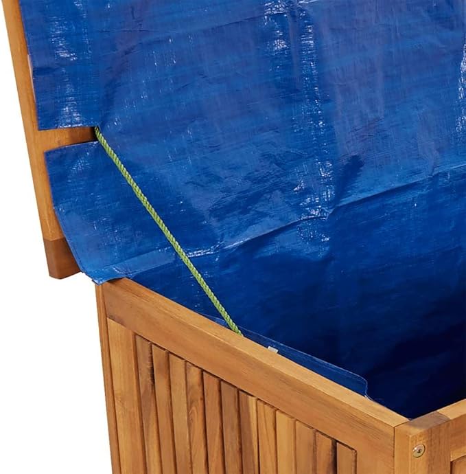 vidaXL Outdoor Storage Box - Wooden Deck Cabinet for Patio/Garden with Water-Resistant Lining, Farmhouse Style