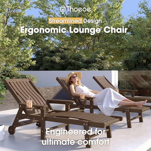 Outdoor Chaise Lounge Chair Set of 2, HDPE lounge chair outdoor - Image 3