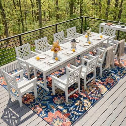 HDPE Dining Table Set for 10, 12-Piece Outdoor Table and Chairs Include 10 - Image 2