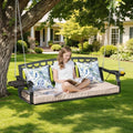 Heavy Duty 3-Seat Metal Hanging Porch Swing, 4.6 FT Outdoor Swing by Oungelark