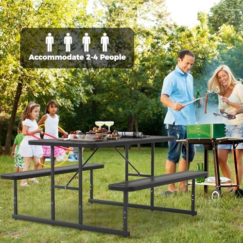 GIANTEX Picnic Table Bench Set for 4 People, 4.5FT Outdoor Rectangular Dining - Image 6