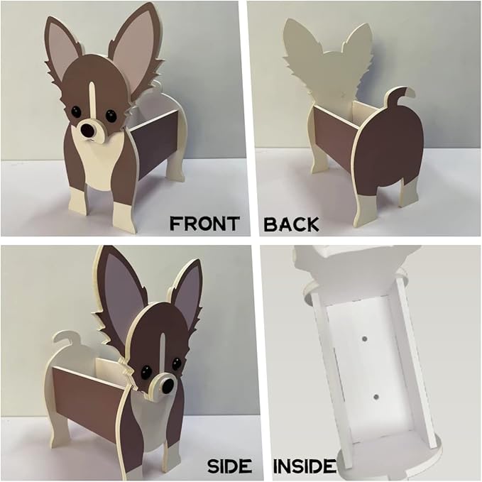 Staffordshire Bull Dog Planter Plant Pots,Cute Garden Dog Flower Planter,Dog Planters Birthday Gifts for Women,Office,Indoor/Outdoor Decor（9.45in*5.79 * 13.39in）