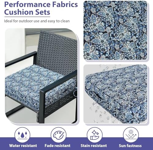Outdoor Chair Cushions Set of 4 -Waterproof Outdoor Seat Cushions - Image 3