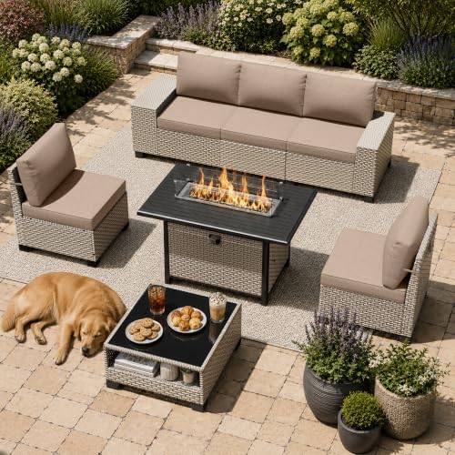 7-Piece Outdoor Patio Furniture Set by wallowsun