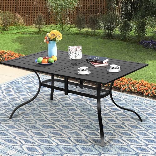 Oakcloud 60"x36" Patio Dining Table, Outdoor Metal Rectangular Table Patio - Image 7