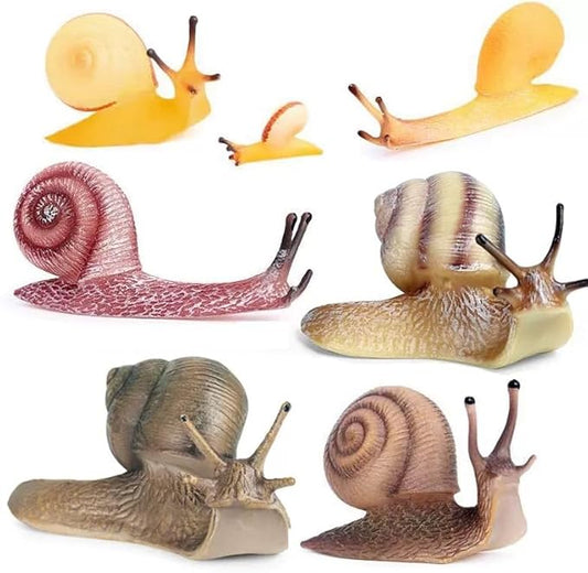 7 Pcs Snail Figurine Miniature Snail Model Realistic Animal Figurines Fairy Garden Micro Landscape Decor