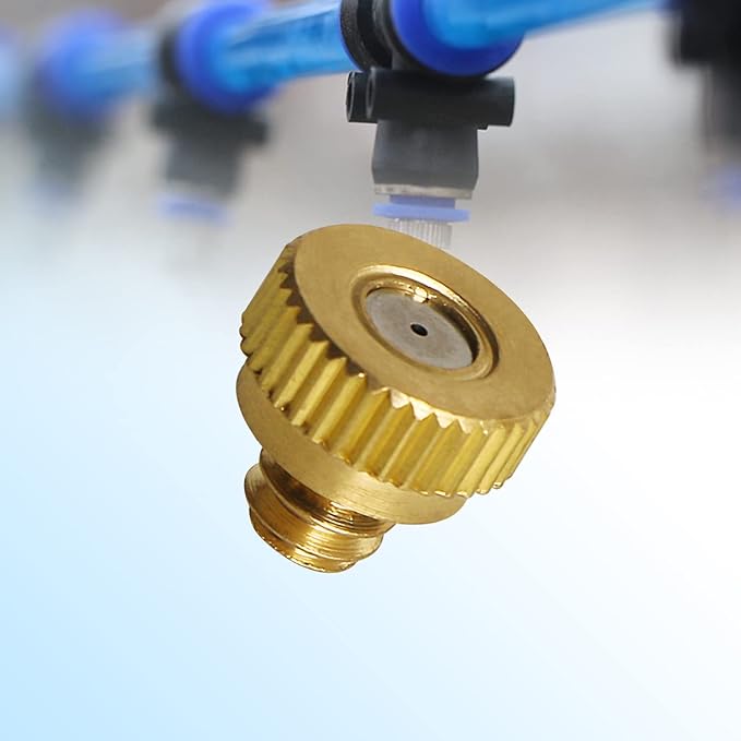 Aopin G 3/16 Brass Misting Nozzles 0.4mm / 0.015" Orifice Atomizing Mister Sprayer Nozzle Suitable For Outdoor Cooling,Garden Irrigation,Fountain, Crop Nutrient Injection, Greenhouse 16 Pcs