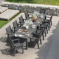 YEFU Outdoor Dining Set for 10, All-Weather HIPS, Aluminum Frame by YEFU