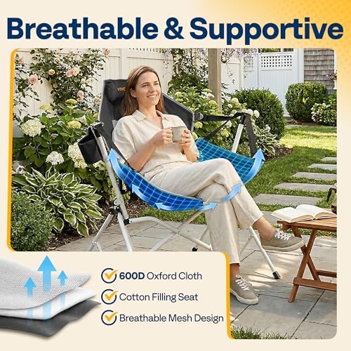 VIVOHOME Reclining Hammock Camping Chair, Portable Rocker Chair - Image 4