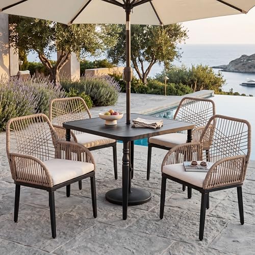 NUU GARDEN 5-Piece Outdoor Dining Set, Outdoor Table and Chairs, All Weather - Image 4