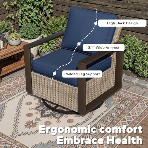 Outdoor Patio Chairs, 8 Pieces Wicker Rattan Furniture Set, 4 Patio Chairs - Image 4