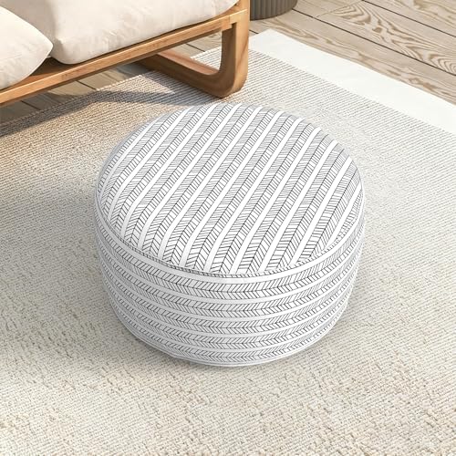 LVTXIII Indoor/Outdoor Large Inflatable Ottoman Pouf D31 x H14 Inch, Round - Image 6