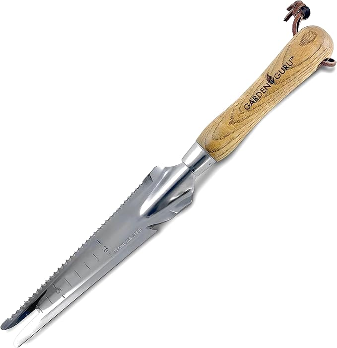 Garden Guru Hand Weeder Trowel with Ergonomic Handle – Stainless Steel Weeding & Digging Knife – Rust Resistant - Perfect for Weeding, Transplanting, Digging, Pruning, Cutting