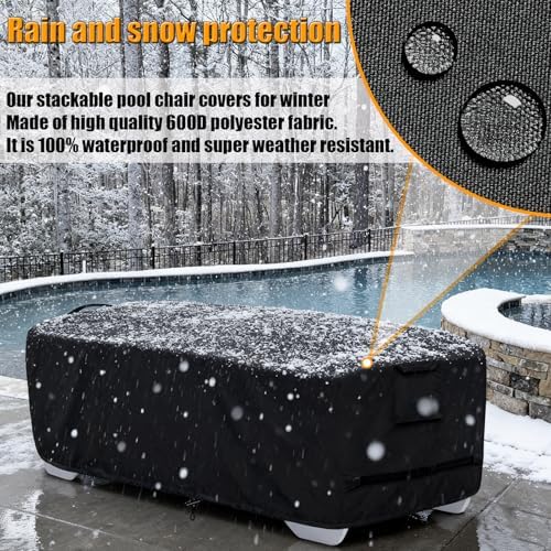 Outdoor Lounge Chair Covers for 4-6 Stackable Patio Chaise Lounge Chairs - Image 4