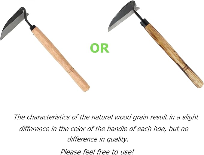 BOHAI Weeding Sickle, Japanese Style Sickle Garden Hoe Hand Weeder Tool Very Sharp Edge(Full Size)