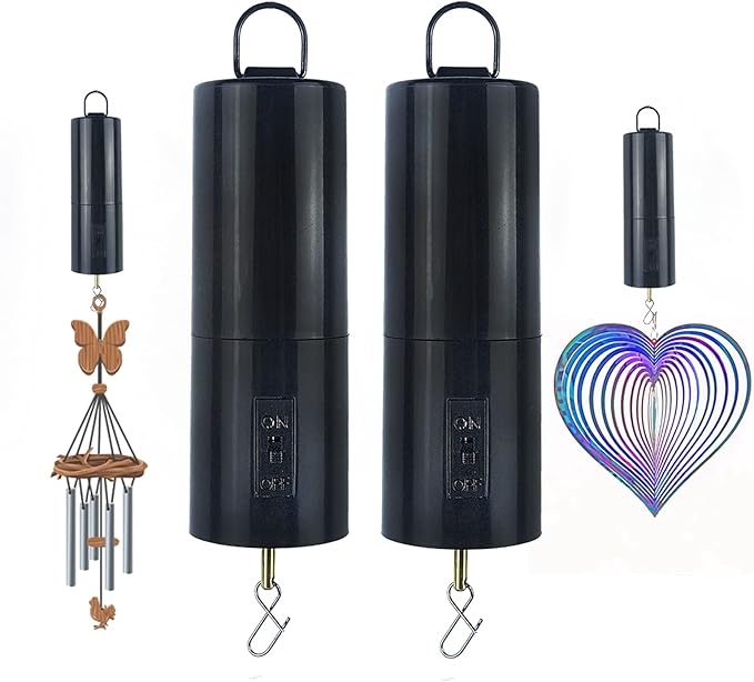 2 Pack Wind Spinner Motor Hanging Display Motor Battery Operated 20 RPM Rotating Motor Multi-Purposes for Wind Spinner Mobile Yard Decor Hanging Ornament Outdoor Sculptures-Medium Speed (2 Pcs Black)