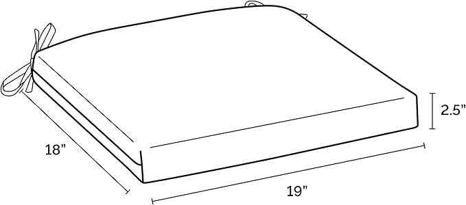 Arden Indoor/Outdoor Seat or Rocking Chair Cushion, 19 x 18, Water Repellent, Rain Proof, Fade Resistant Cushion for Rocking or Dining Chairs Pool Blue Leala