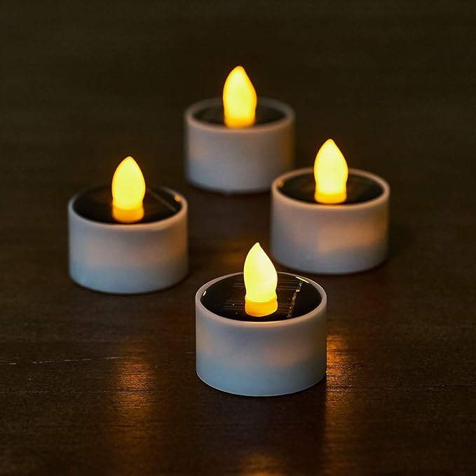 Solar Lights Outdoor Hanging Lanterns, ZHONGXIN Beaded Copper Wire Ball Candle Holder with Solar Tea Lights, Perfect for Home, Garden, Backyard, Pergola, Patio Umbrella, Tree, Window Decor-Set of 4