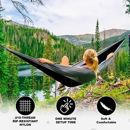 SZHLUX Camping Hammock Double & Single Portable Hammocks - Image 4