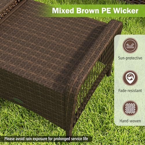 RELAX4LIFE 2-Piece Wicker Outdoor Ottoman - Image 4