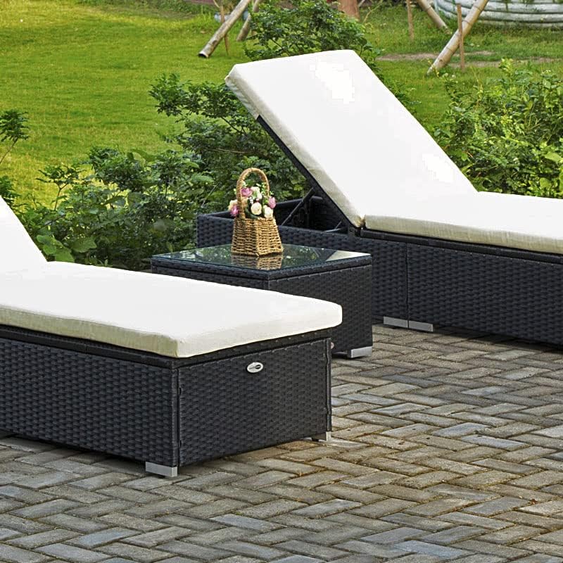 DIMAR GARDEN Outdoor Coffee Table Wicker Patio Side Table - Image 5