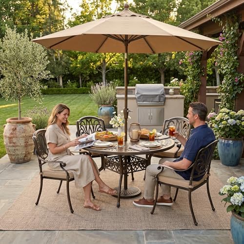 5-Pcs Cast Aluminum Patio Dining Set - Image 2