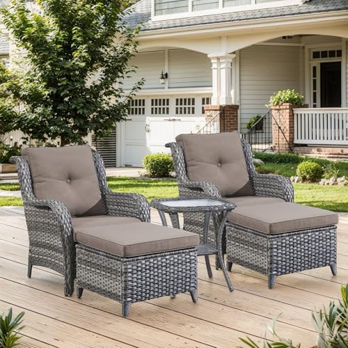 Belord Outdoor Wicker Furniture 5 Pieces Patio Furniture Set Patio Chairs by Belord