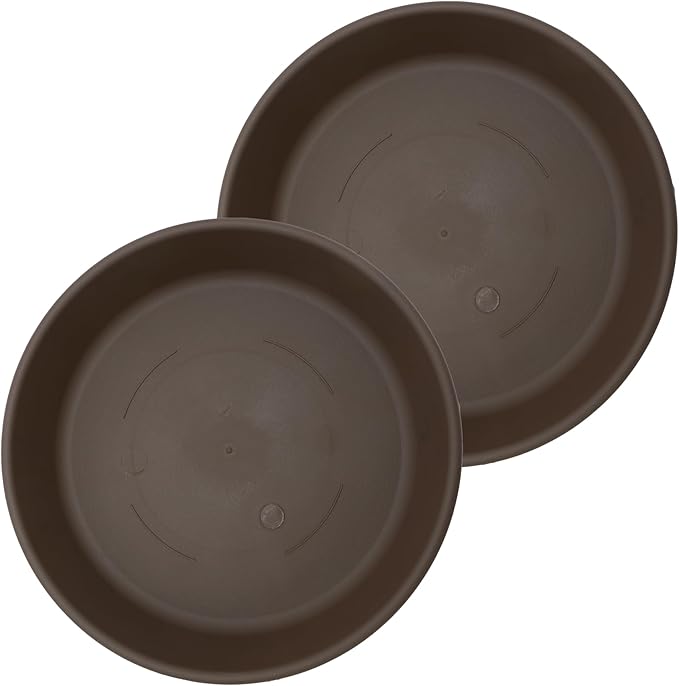 The HC Companies Flower Pot Saucers - Plastic Plant Saucer for Outdoors & Indoors - Traditional Design Plant Pot Trays for Water Drainage - Durable & Stylish Round Plant Tray (16-inch Clay)