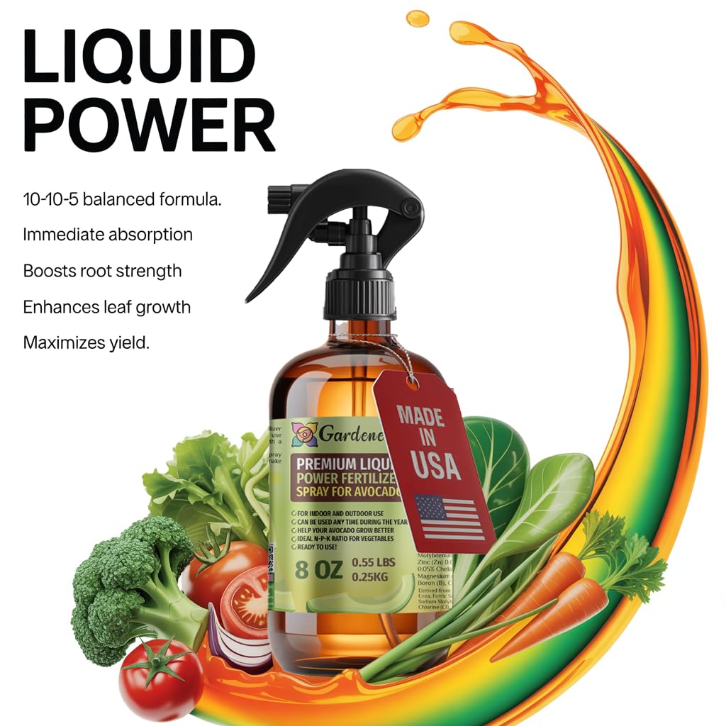 Liquid Power Lettuce Fertilizer Spray – Ready-to-Use Liquid Plant Food Mist for Lettuce – Premixed, Easy Application – Fast-Acting Formula for Growth, Roots & Yield – Indoor & Outdoor Use – 8 oz