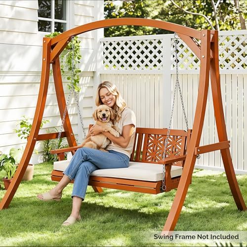 VINGLI 4.5 FT Wooden Porch Swing - Image 7