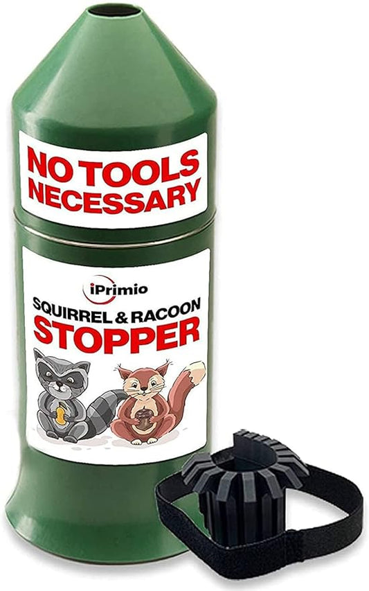 iPrimio 18" Squirrel Baffle - Easy Install Pole Wrap Around Baffle: Protect Hanging Bird Feeders, Squirrel Baffles for Feeders, No Tool Install, Durable Weather Resistant, for Bird Feeder Poles