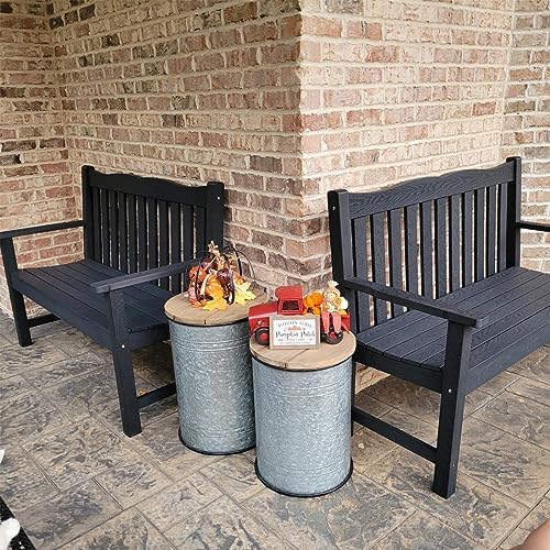 Stoog 2-Person Outdoor Bench, All-weather HIPS Garden Bench - Image 2