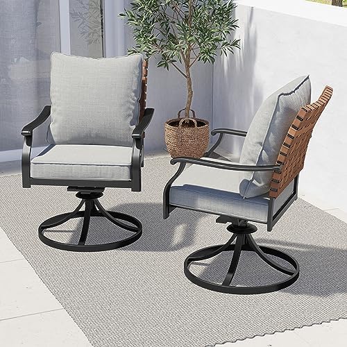Grand patio 2-Pc Outdoor Swivel Dining Set, 2 Chairs by GrandPatio