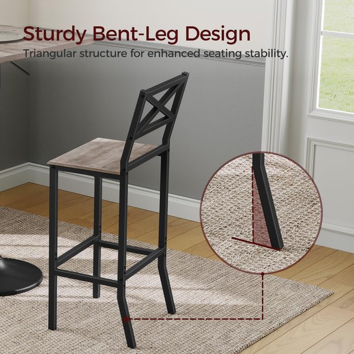 MAHANCRIS Bar Stools, Kitchen Breakfast Bar Chairs, Easy Assembly, - Image 4