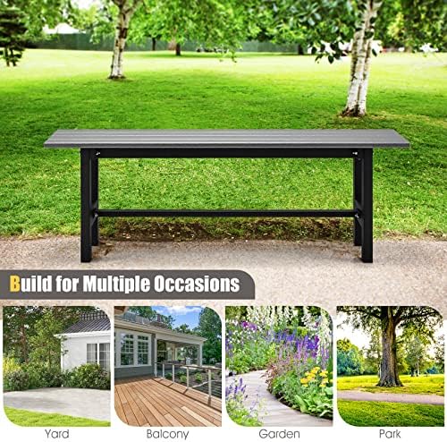 GIANTEX Outdoor Bench Seat, Backless Patio Garden Bench, 660 LBS Load - Image 7